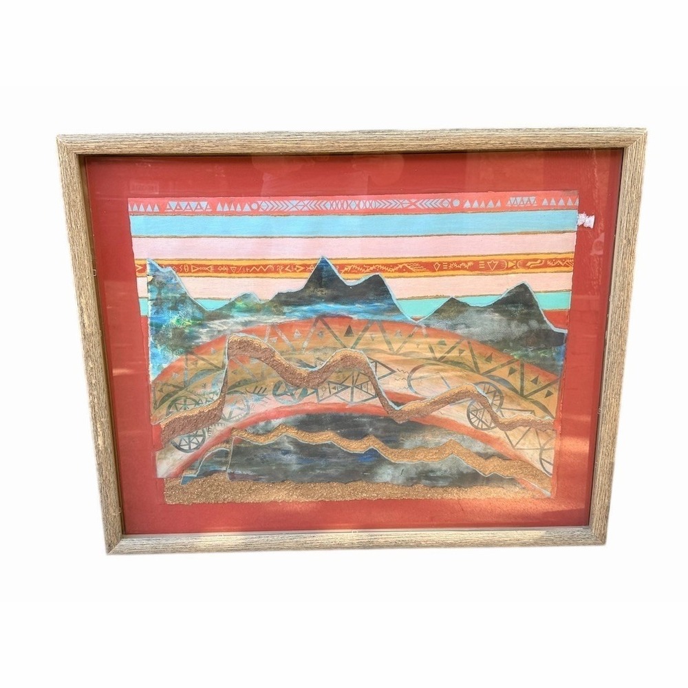 Fran Larsen Framed Southwestern Desert Landscape‎ Art Print Textured